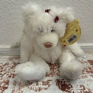 First main Fluffy White Teddy Bear with Tag
